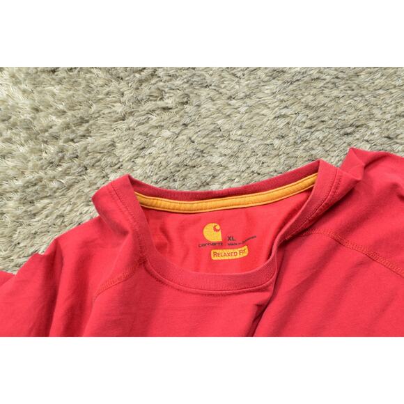 Carhartt Men's Red Cotton Blend T-Shirt Size XL Short Sleeve Relaxed Stained - Picture 5 of 8